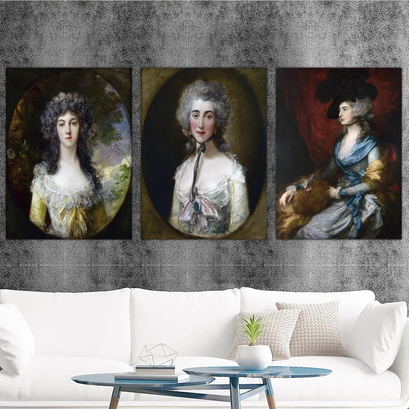 Home Decoration Print Canvas Art Wall Pictures Poster Printings Paintings British Thomas Gainsborough Woman Portrait | Дом и сад