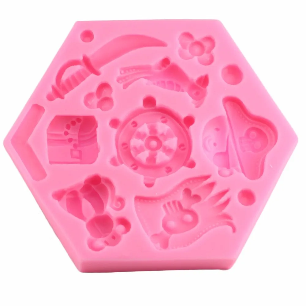 Cartoon 3D One Piece Silicone Mold Bear Anchor Parrot Fondant Candy Chocolate Gumpaste Mould Baby Birthday Cake Decorating Tools | Дом и сад