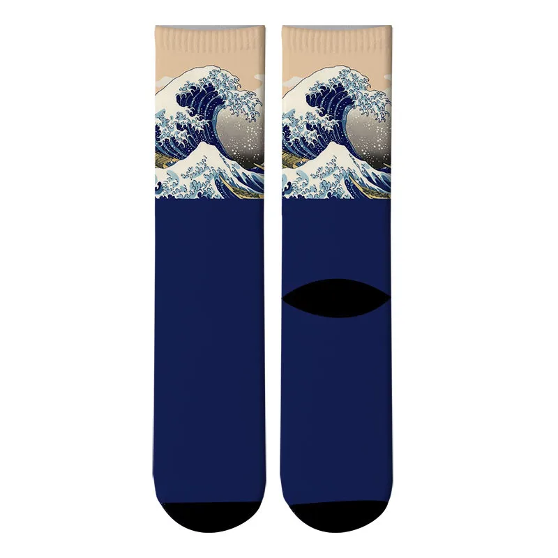 04 painting Printed Harajuku Socks Women Cotton Summer funny Long sock Art Socks happy Mens socks 6JQ-ZWL34 - Цвет: 04