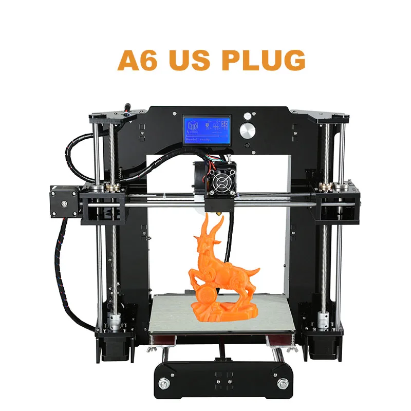 A6 US PLUG Anet A2 3d принтер DIY Алюминиевый металлический 3D трехмерный 0,4 мм сопло 3D печать с TF картой офлайн ЖК-дисплей печать - Цвет: A6 US PLUG