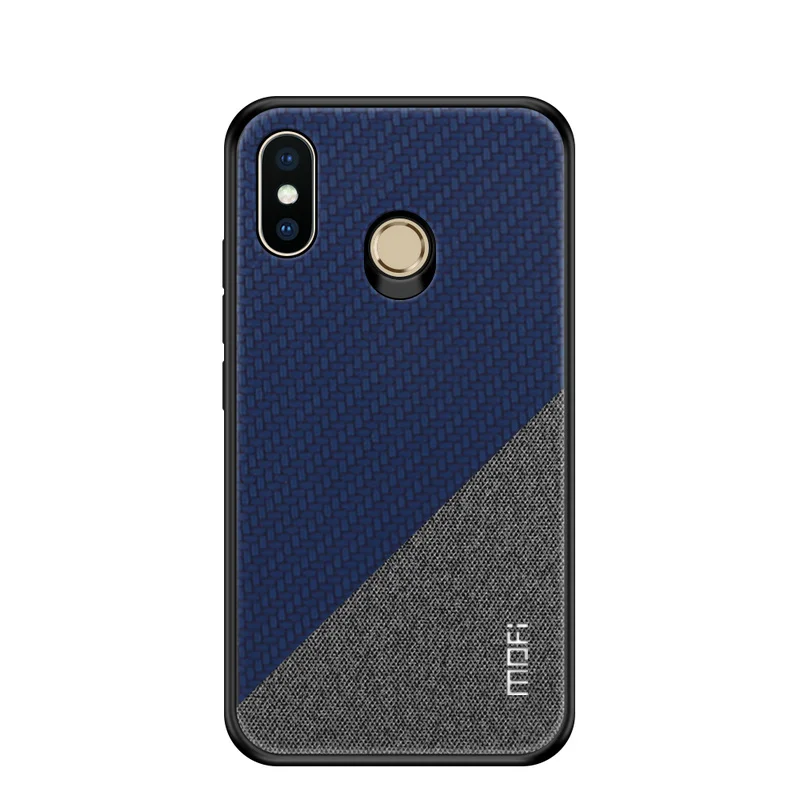 Mofi углеродное волокно Ткань смешанные цвета PC чехол Xiaomi Redmi Note 6 Pro Жесткий мягкий