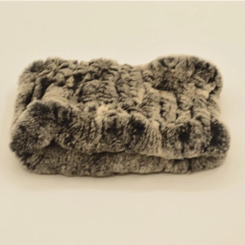 (TopFurMall ) Lady Autumn Winter Genuine Knitted Rex Rabbit Fur Neck Rings Women Scarves Pashmina Wraps LF9017 |