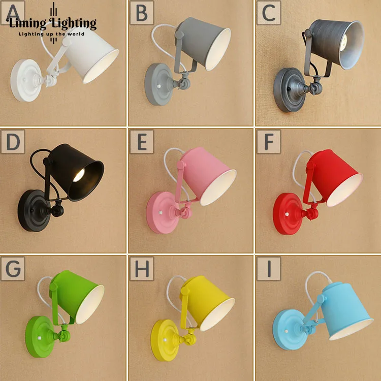 

Macarons Industrial Art Decoration Retro Wall Lighting Bedside Restaurant Bar Wall Lamp Colorful Home Lighting Wall Sconce