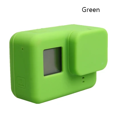 Set-Green Аксессуары для Go Pro, чехол для экшн-камеры, защитный силиконовый чехол+ Крышка для объектива GoPro Hero 5 6 7 Black Hero camera - Цвет: Set-Green