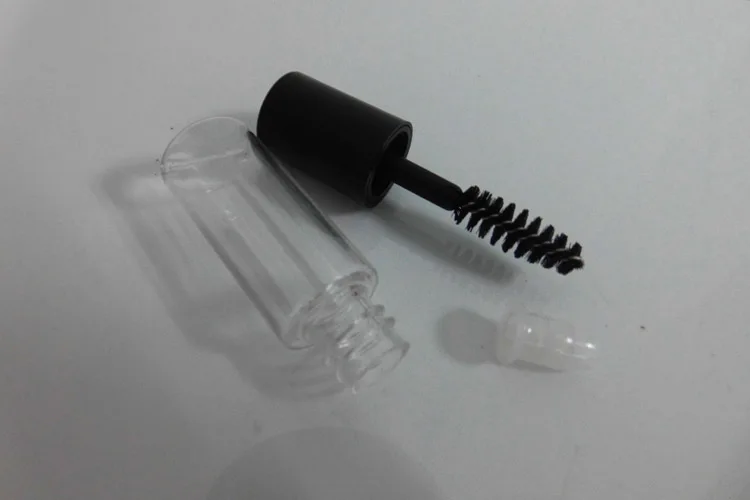 

200pcs 3ml plastic PETG small clear Empty Mascara Tube Vial/Bottle/Container with Black Cap for eyelash growth medium mascara