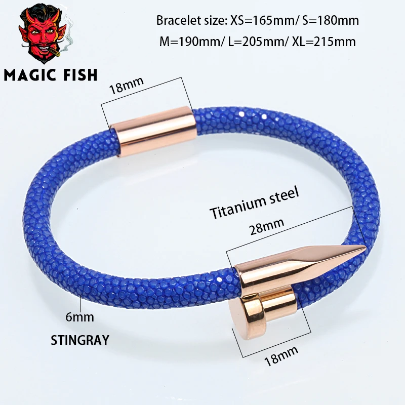 Волшебная рыба новый браслет королевский синий серый титановая сталь розовое