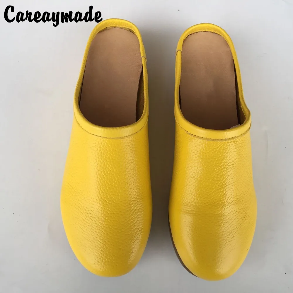 Careaymade-весна обувь из натуральной кожи ручной работы женские тапочки в стиле