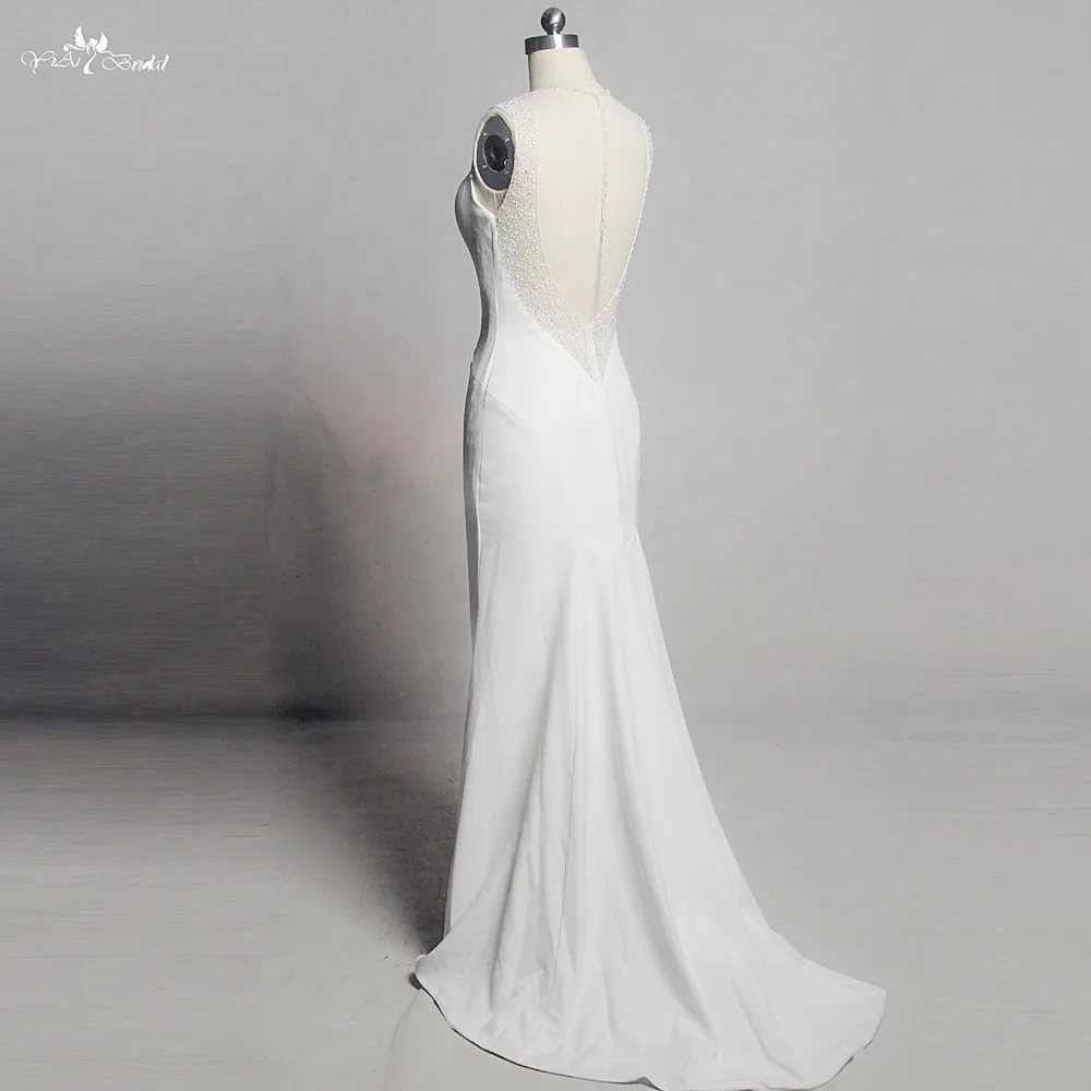 picture color RSW1326 реальные фотографии Yiaibridal Vestido Noiva Simples Русалка сексуальные свадебные платья с открытой спиной - Цвет: picture color