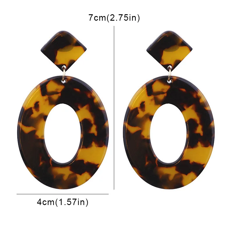 New Exaggerated Simple Earrings for Women Colorful Acrylic Acetate Plate Geometric Fashion Jewelry pendirntes mujer | Украшения и
