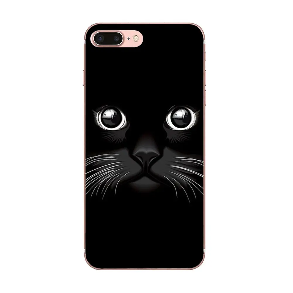 Мягкий чехол для телефона Sony Xperia Z Z1 Z2 Z3 Z4 Z5 compact Mini M2 M4 M5 T3 E3 E5 XA XA1 XZ Premium Black Cat Eyes |