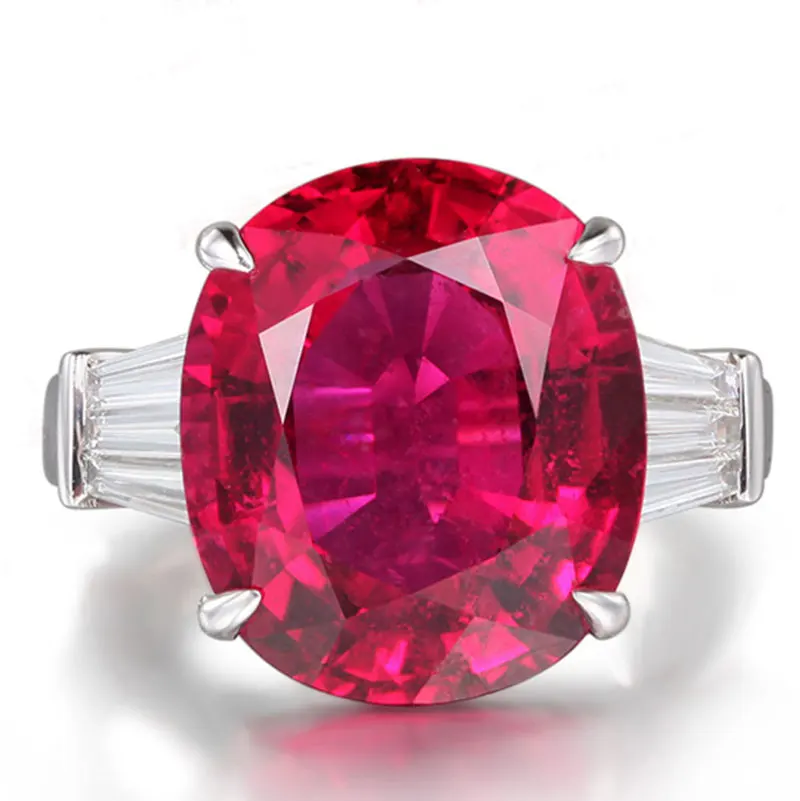 Женское кольцо из серебра 925 пробы с овальной Красной шпинелью|ring for|rings for womenring women