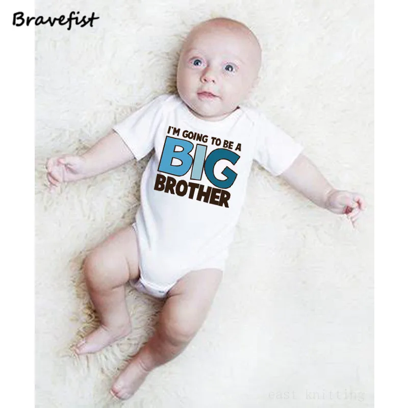 Body con letras de Big Brother para reci&eacute;n nacido de 0 a 24 meses, ropa de manga corta para ni&ntilde;os y ni&ntilde;as, monos para ni&ntilde;os, trajes de cuello redondo, Mono-3