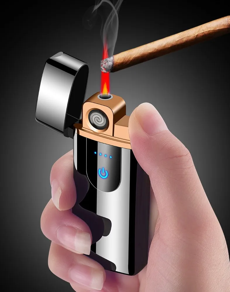 Зажигалка газовая и электрическая перезаряжаемая USB зажигалка с сенсорным