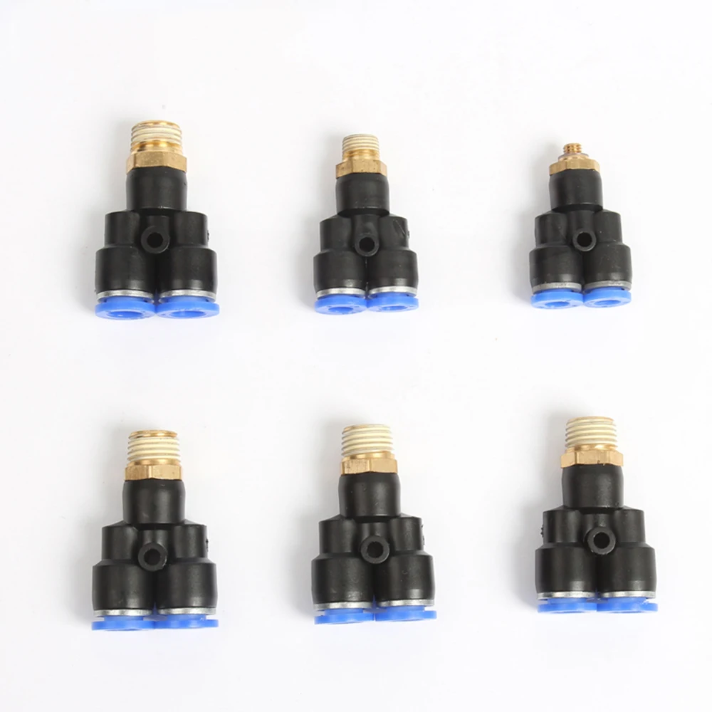 M5 1/8 &quot1/4&quot 3/8 &quot1/2&quot BSP наружная резьба 3 способа воздушный соединитель разъем 6