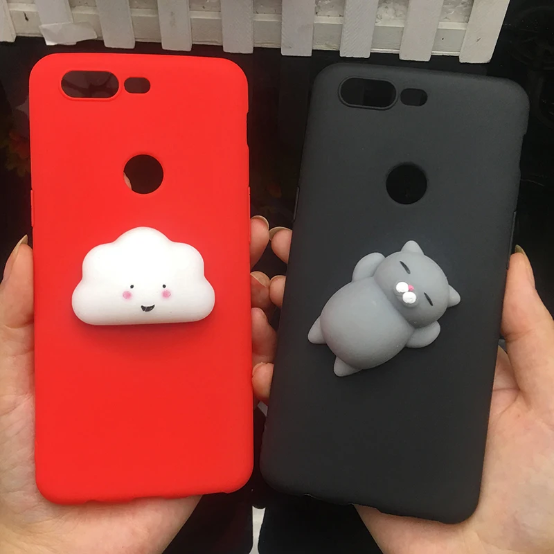 Мягкий силиконовый чехол из ТПУ с милым объемным мягким котиком для oneplus 6