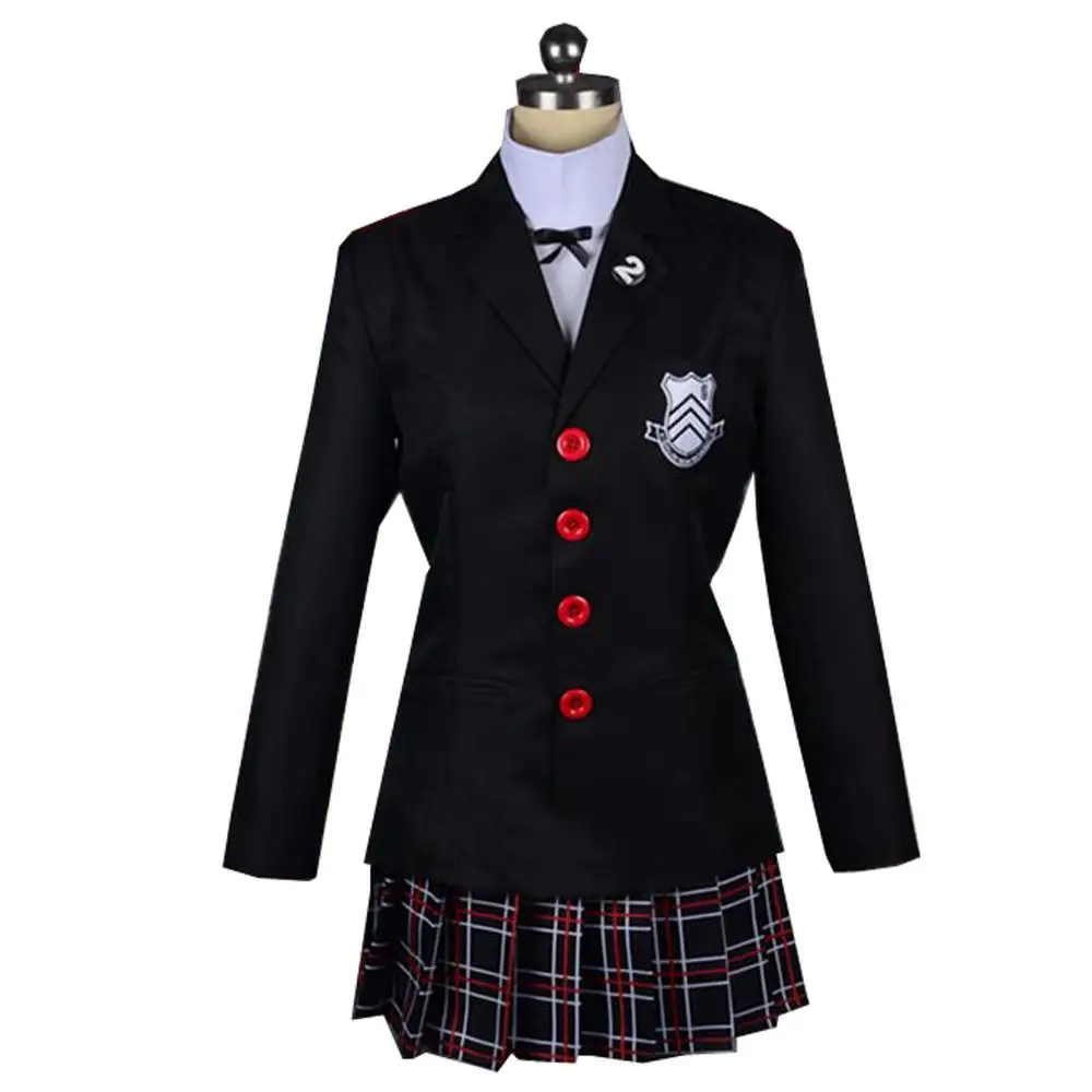 Черный Persona 5 Макото нидзима маскарадные костюмы для женщин школьная форма - Цвет: Черный