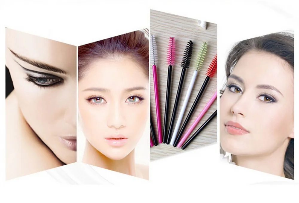 100 шт Косметика Кисть из синтетического волокна одноразовые щеточки с тушью для