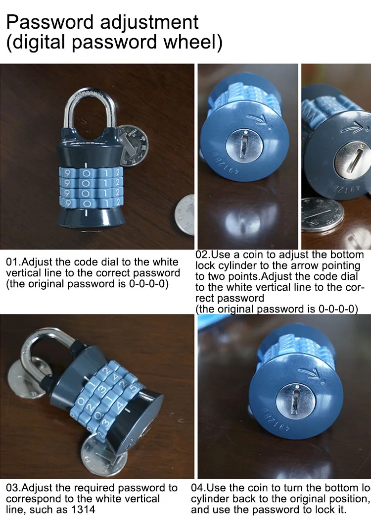 

Lock Digit Combination Password Lock Zinc Alloy Security Lock Suitcase Luggage Coded Lock Cupboard Cabinet Locker Padlock