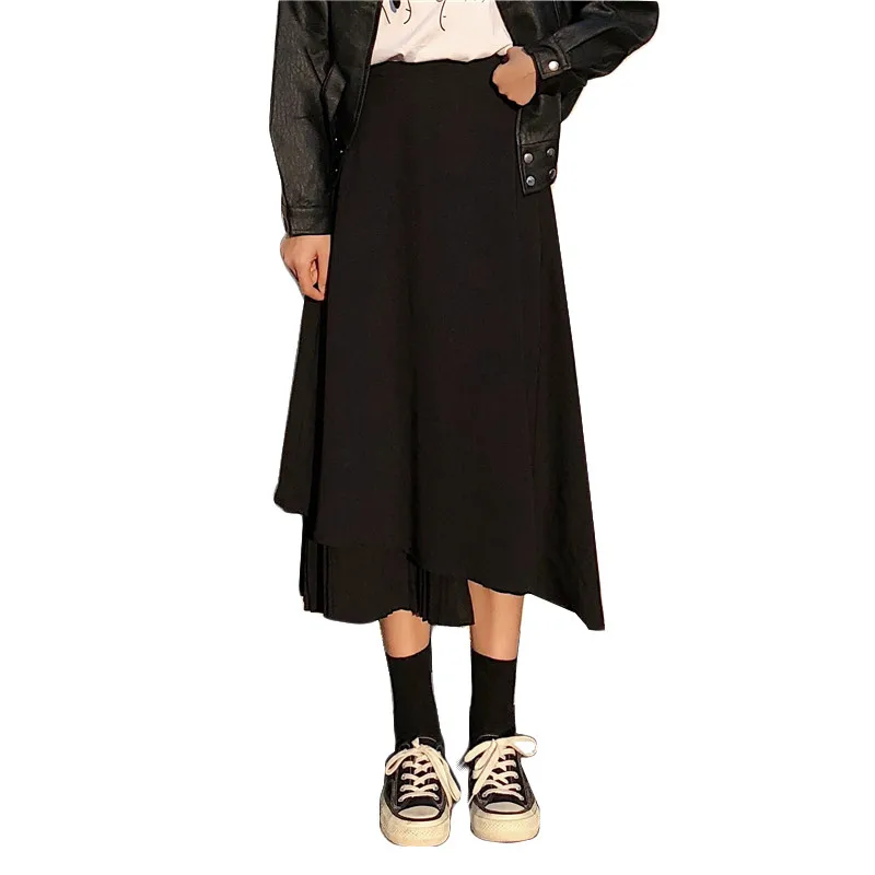 Женская юбка осенняя и зимняя 2018 новая Корейская модная асимметричная