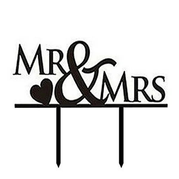 1 шт. любовь Mr Mrs топперы на свадебный торт вечерние события украшения кондитерских изделий романтическое Двойное сердце стиль деревянный стенд топперы(черный