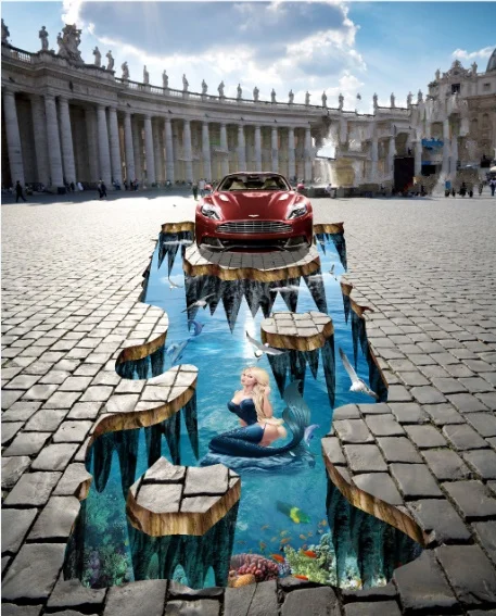 

[Self-Adhesive] 3D Shocking Sea World 8 Non-slip Waterproof Photo Self-Adhesive Floor Mural Sticker WallPaper Murals Wall Print