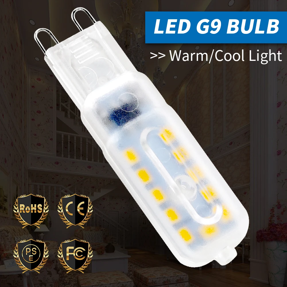 Мини светодиодный светильник лампа G9 Светодиодная 3 Вт 5 Bombillas Led g9 SMD2835 сменный