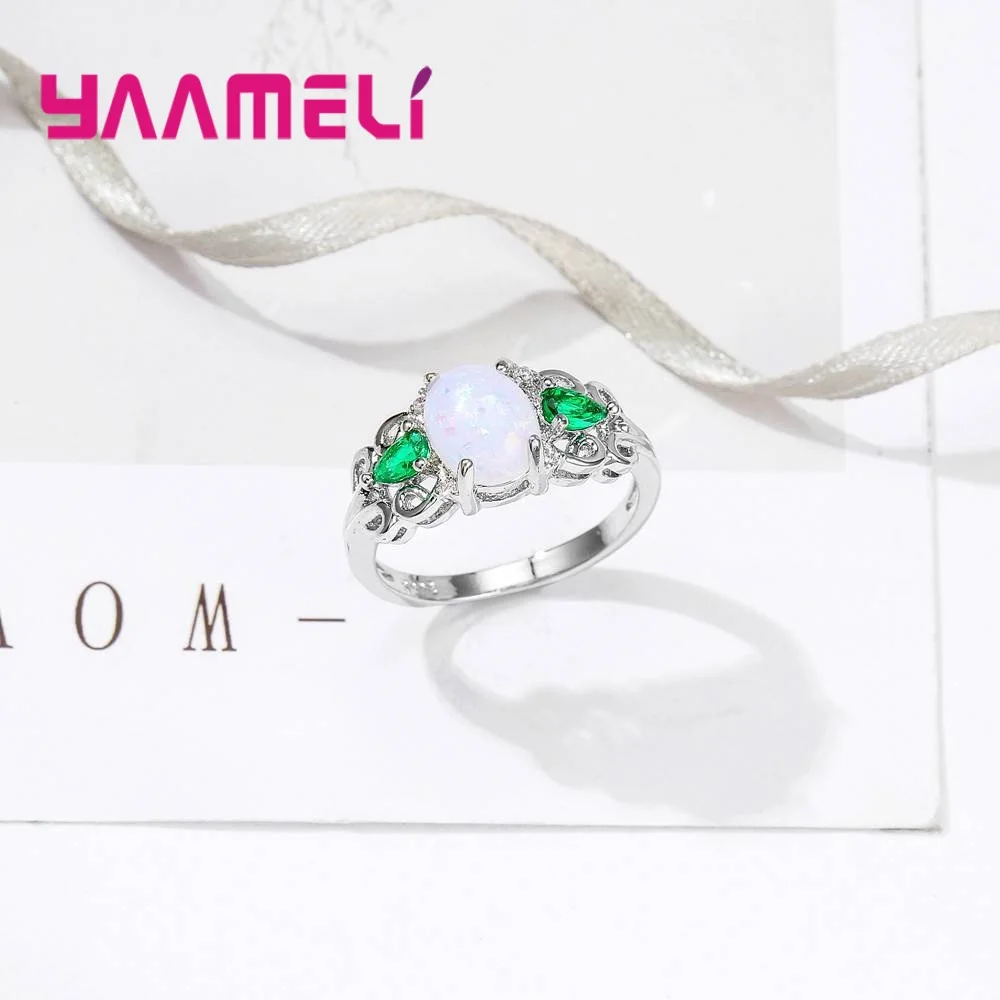 Женское кольцо из серебра 925 пробы с опалом|Кольца| |