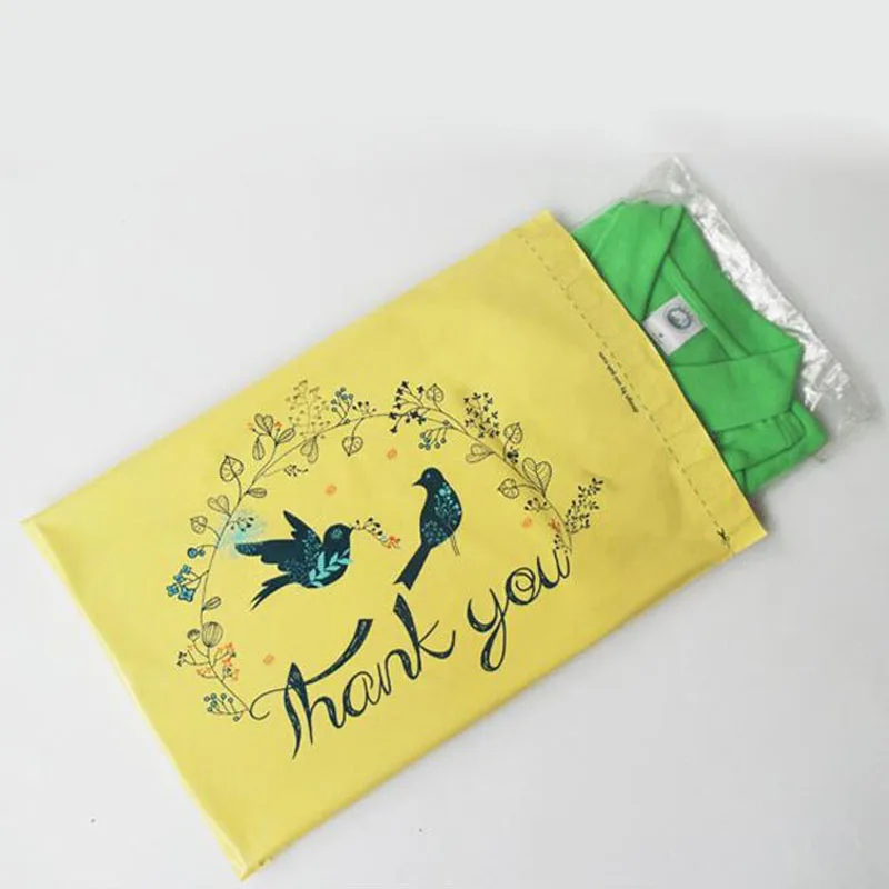 

500Pcs/Lot "Thank You" Express Bag Mailer Mailing Bag Envelope Self Adhesive Seal Plastic Bags Clothing Packaging ZA6600