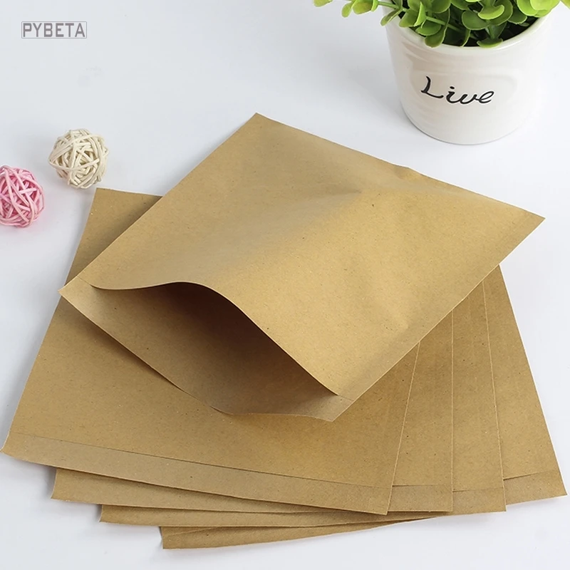

100pcs-Kraft paper pouch greaseproof paper bag Sandwich Bread Takeout baking food packaging bags