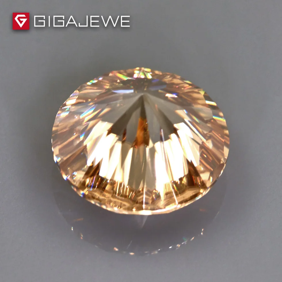 GIGAJEWE Новый Ограненный желтый камень 7 карат 12 мм оптом синтетический Муассанит