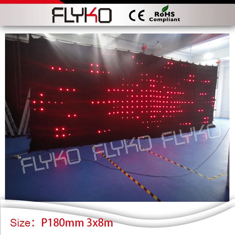 

Программируемая dmx функция 3M x 8m RGB3in1 складное видение dj занавеска P18cm led видео занавеска
