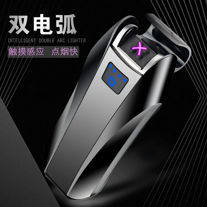 Креативная сенсорная Индукционная зажигалка с usb зарядкой двойной дугой дисплей