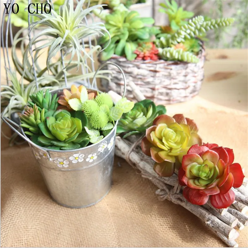 

YO CHO, 1 шт., большой пустынный Лотос, искусственный пластиковый цветок, зеленые растения, «сделай сам», искусственные цветы, декор для свадьбы,...