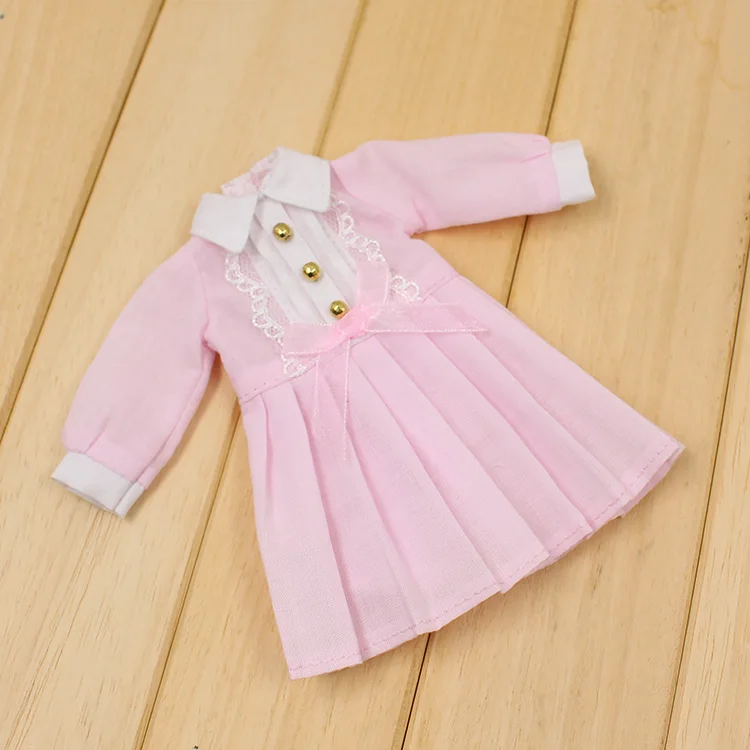 Ледяное платье DBS Blyth doll ICY licca голубое розовое осеннее с длинными рукавами |