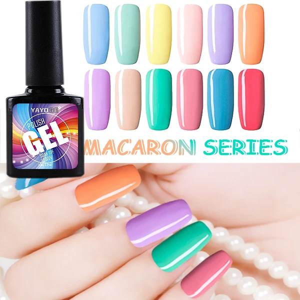 YAYOGE MACARON 10 мл Гель лак для ногтей Лак 12 цветов УФ светодиодный длительный