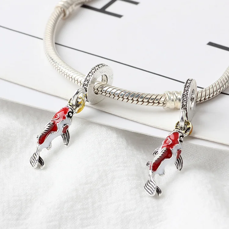Maxi Charms DIY Ювелирные изделия маленькие монеты Карп Рыба Европейские Бусины