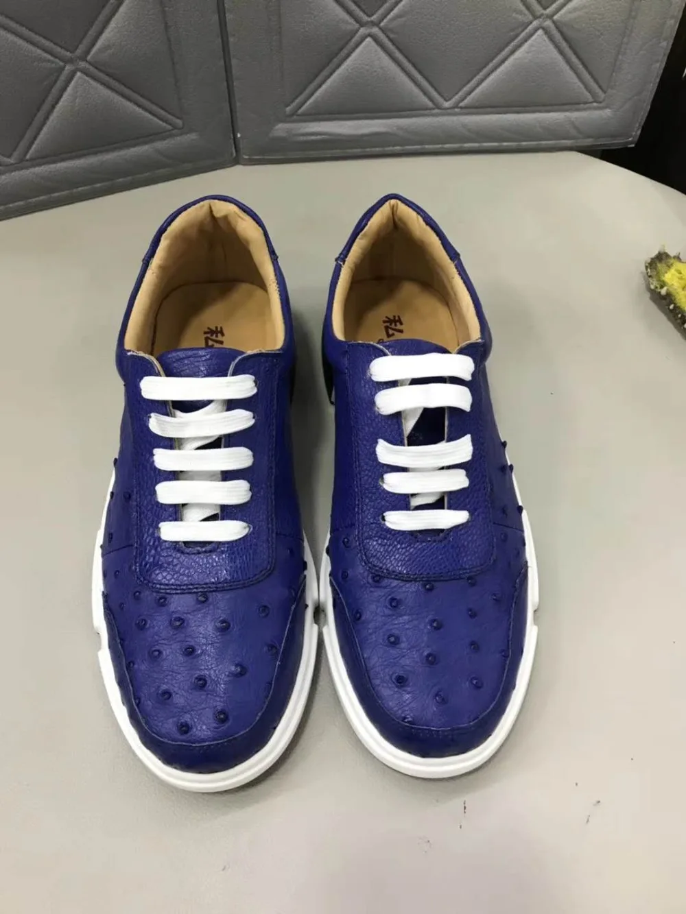 Новинка мужские туфли высшего качества из натуральной кожи страуса модные