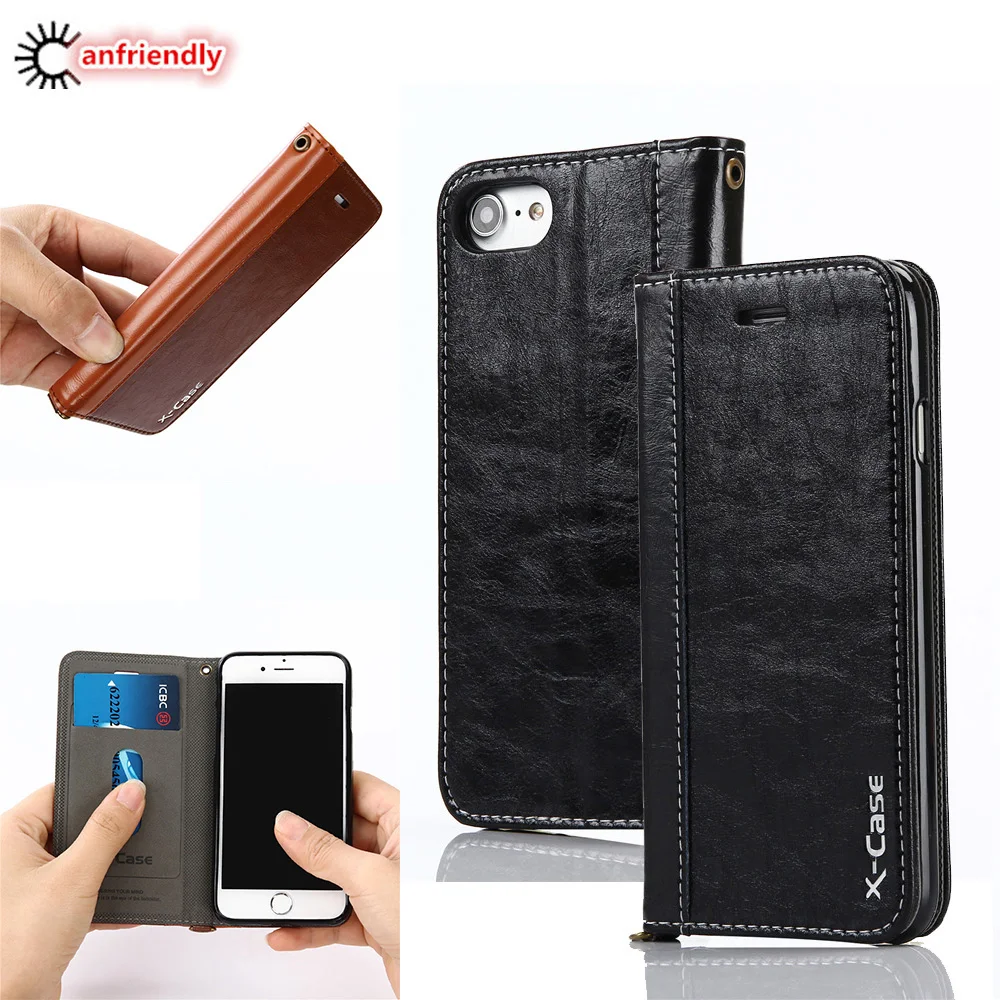 Флип чехол из натуральной кожи для iphone 8 7 6 Plus 5|case for iphone|wallet casecase 5 |