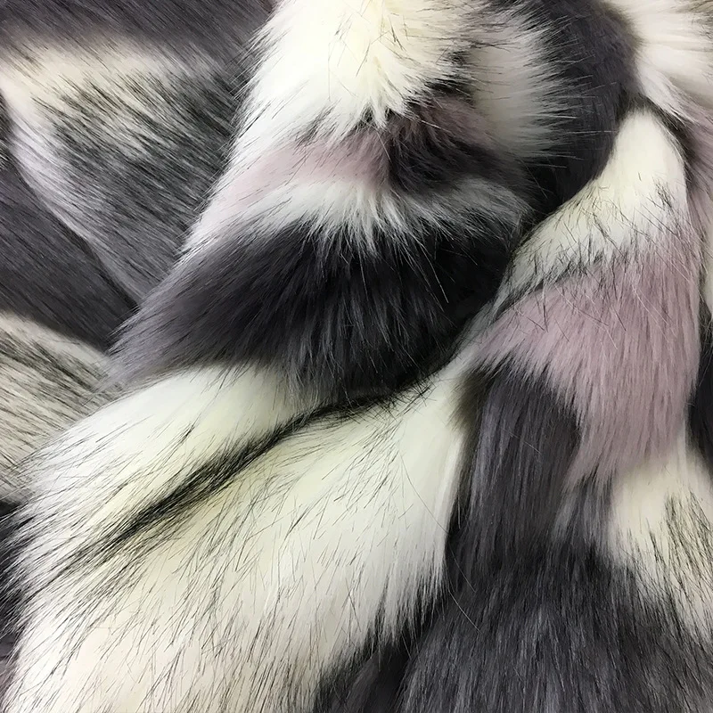 Faux fur square jacquard long hair coat fabric | Дом и сад