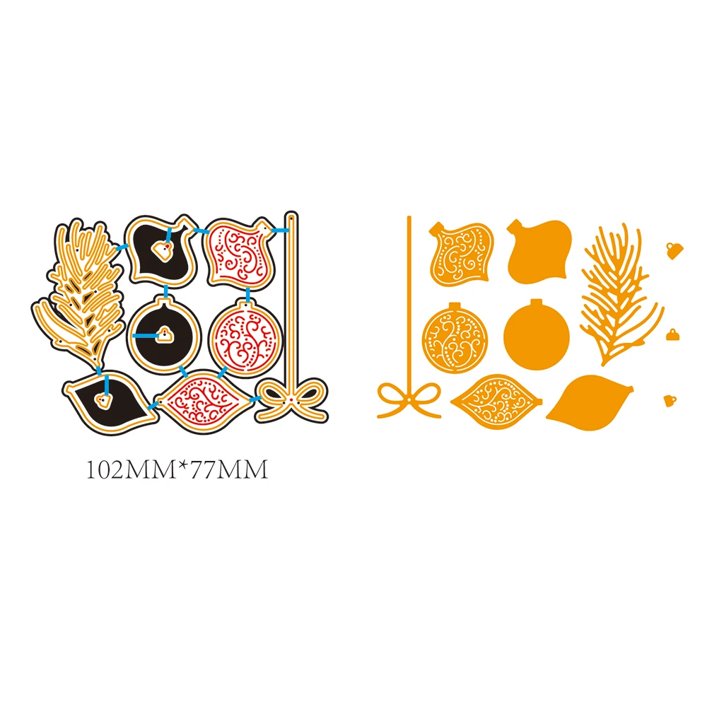 Ufurty металлическая пресс-форма сосновый лук шарик ручной работы Скрапбукинг Декор тиснение трафареты для изготовления рождественских штампов