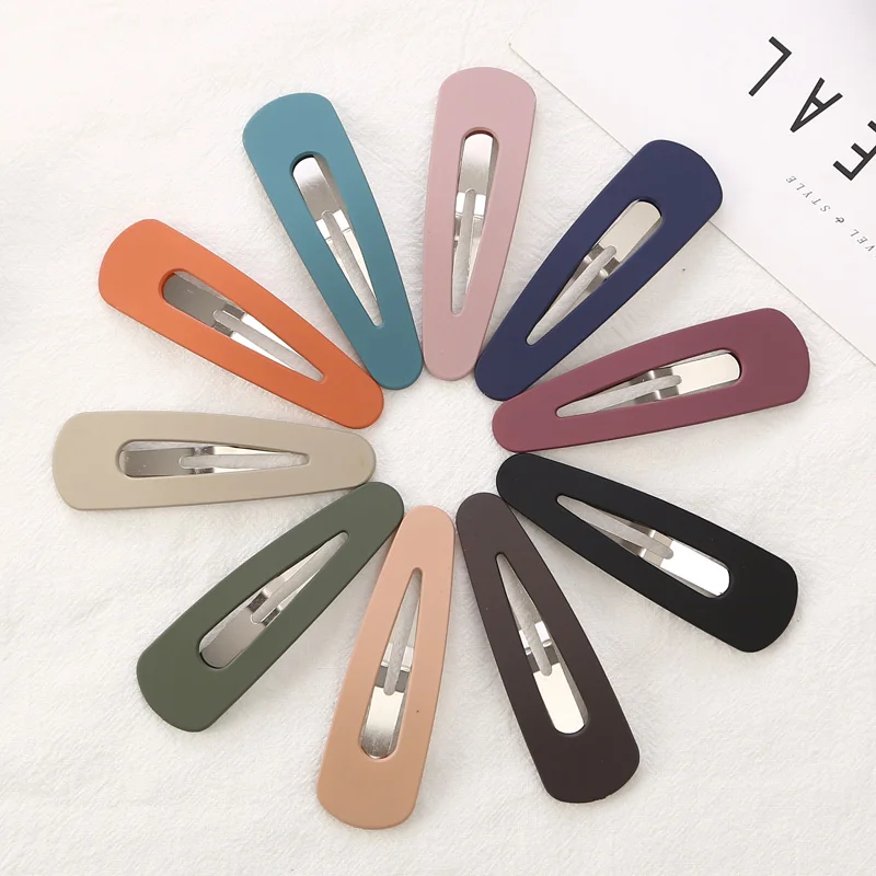 10Color Mix 9CM Big Hair clips New Fashion For Girls Frosted Color Water Drips Elegant Hair Pins Hot Sale Barrettes Hair Accessories - Цвет: 10Color Mix