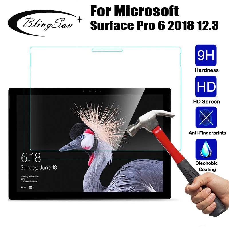 Tempered Glass Screen Protector For Microsoft Surface Pro 6 5 4 12.3 Inch TAB Tablet Protective Film for Surface Pro6 Pro5 Pro4