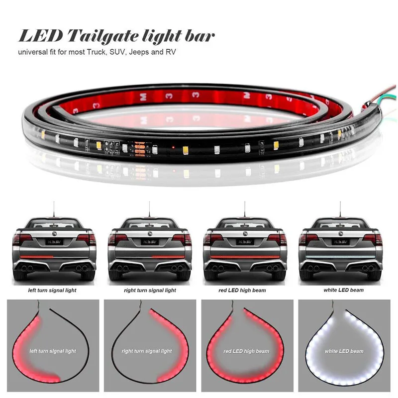 1x пикап стайлинга автомобилей поворотов Светодиодный ленты багажник хвост