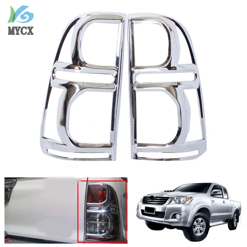 2013 для hilux аксессуары ABS хромированный дизайн задняя крышка лампы подходит toyota vigo