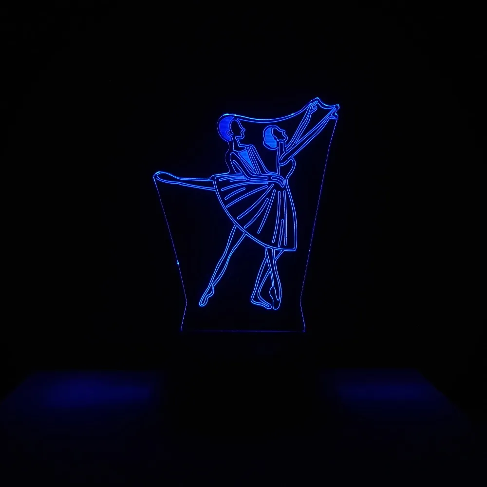 3D визуальный 7 Цвет изменение Иллюзия Led Искусство танцоры литья Светодиодный