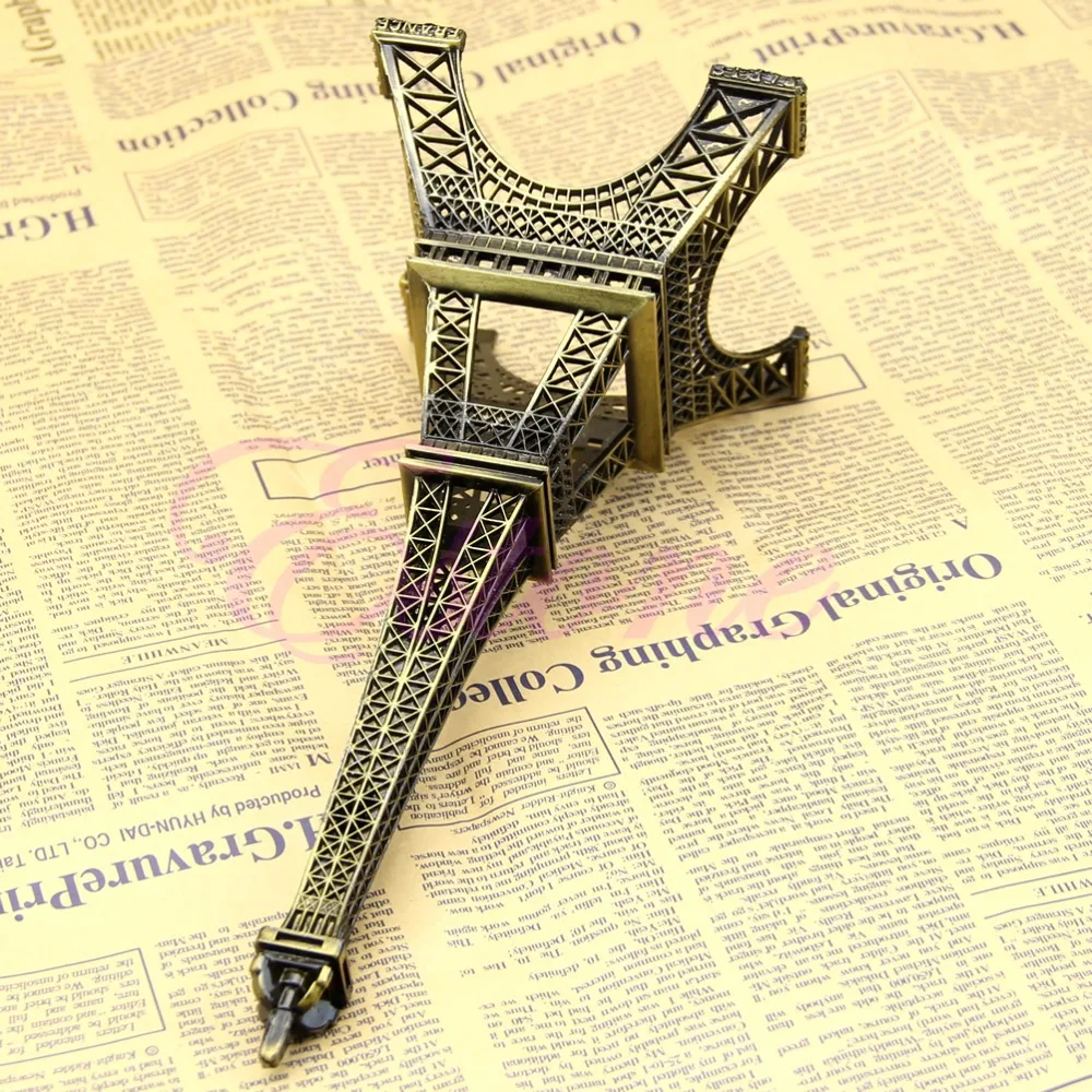 25 см бронзовые тона Эйфелева башня статуя винтажная модель из сплава|Статуэтки и