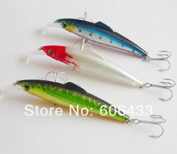 

3 Pieces Fishing Fish Lure Min now sea fishing Crankbaits hoo k 23g 13.5cm