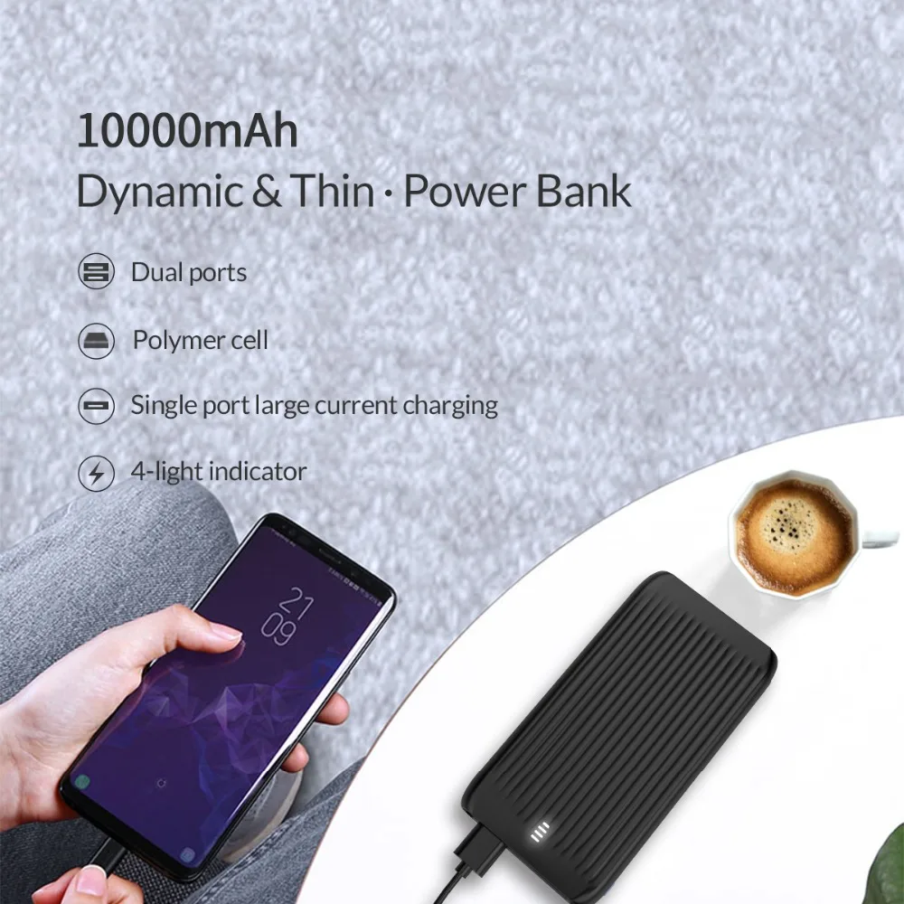 ORICO 10000 мАч ультра тонкий внешний аккумулятор Двойной USB большой емкости зарядное
