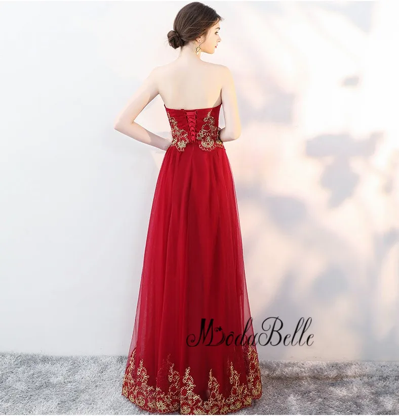modabelle 2018 Muslim Burgundy And Gold Lace Evening Dress With Cape Caftan Marocaine Long Party Vintage Formal Gown | Свадьбы и