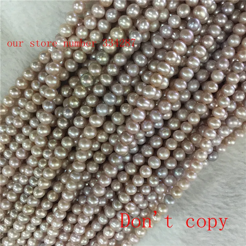 New A 6-7mm Genuine Natural purple /Lilac Freshwater Pearl Loose Beads 14 inches |